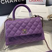 Chanel Large Flap Bag With Top Handle (Purple) 92993 - 1