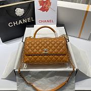 Chanel Large Flap Bag With Top Handle (Brown) 92991 - 2
