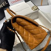 Chanel Large Flap Bag With Top Handle (Brown) 92991 - 3