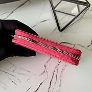 LV Zippy Zipper Coin Water Ripple Wallet (Rose Red) Ｍ60067   - 3