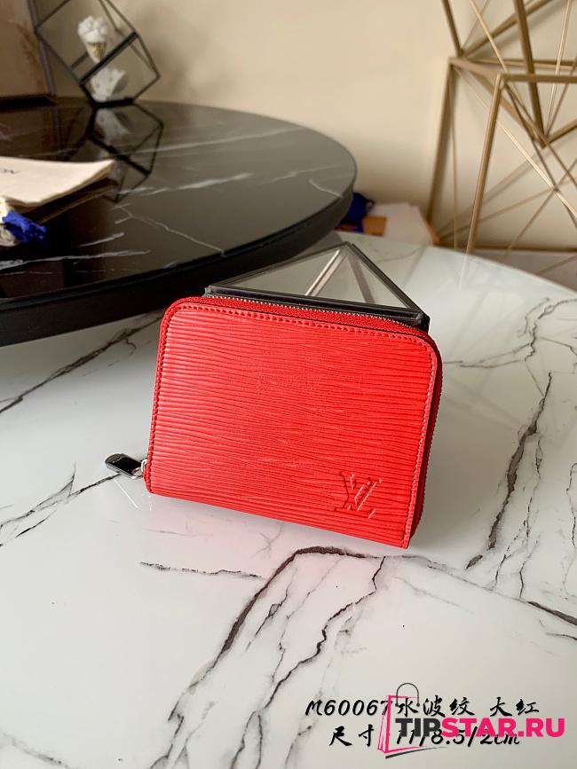 LV Zippy Zipper Coin Water Ripple Wallet (Red) Ｍ60067   - 1