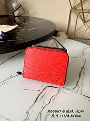 LV Zippy Zipper Coin Water Ripple Wallet (Red) Ｍ60067   - 1