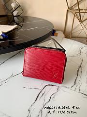 LV Zippy Zipper Coin Water Ripple Wallet (Fuchsia) Ｍ60067  - 1