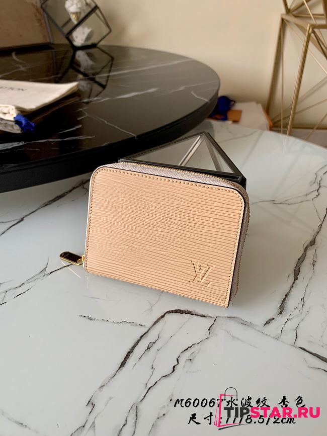 LV Zippy Zipper Coin Water Ripple Wallet (Apricot) Ｍ60067   - 1