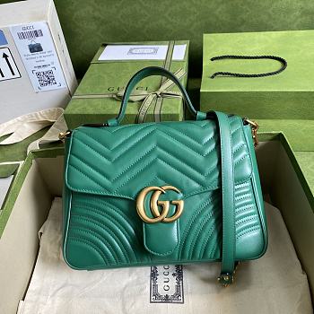 GUCCI GG Marmont Mini Top Handle Bag (Green)