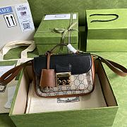 GUCCI GG Supreme Canvas Padlock Mini Bag (Brown) 658487 2ZGAG 9785 - 1