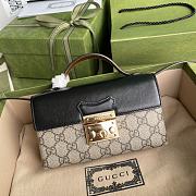 GUCCI GG Supreme Padlock Small Shoulder Bag (Brown_Brown) 409487 KLQJG 9785 - 1