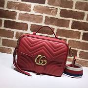 GUCCI GG Marmont Matelassé Shoulder Bag (Red)  - 1