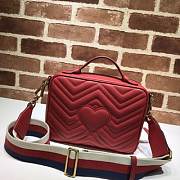 GUCCI GG Marmont Matelassé Shoulder Bag (Red)  - 2