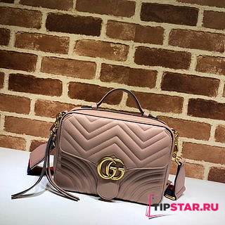 GUCCI GG Marmont Matelassé Shoulder Bag (Pink)  - 1