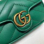 GUCCI GG Marmont Matelassé Leather Super Mini Bag (Green)  - 3