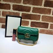 GUCCI GG Marmont Matelassé Leather Super Mini Bag (Green)  - 1