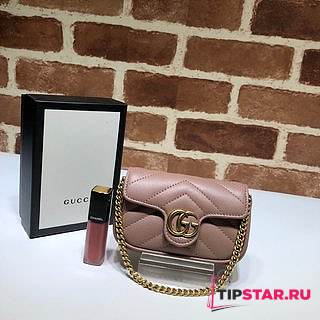 GUCCI GG Marmont Matelassé Leather Super Mini Bag (Pink)  - 1