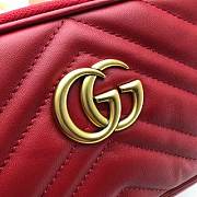 GUCCI GG Marmont Matelassé Super Mini Bag (Red)  - 2