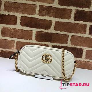 GUCCI GG Marmont Matelassé Super Mini Bag (White) - 1