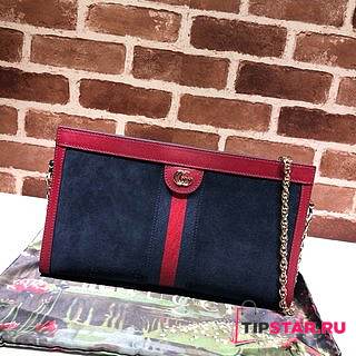 GUCCI Ophidia GG Shoulder Bag (Dark Blue_Red) 503876  - 1