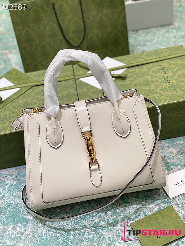 GUCCI Jackie 1961 medium tote bag (White leather) ‎649016 0YK0G 9022  - 1