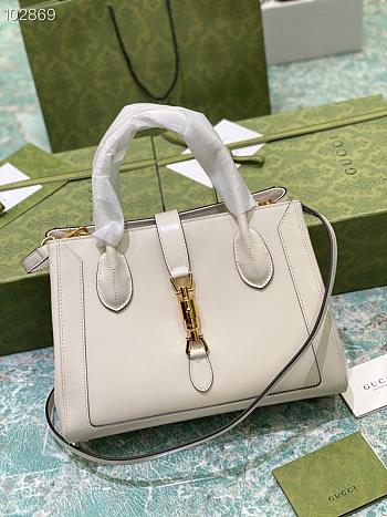 GUCCI Jackie 1961 medium tote bag (White leather) ‎649016 0YK0G 9022 