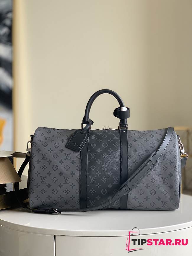 LV Keepall Bandoulière 50 Monogram Eclipse Canvas M45392  - 1