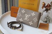 LV Double Zip Pochette Bicolor Monogram Empreinte Leather (Beige) M69203  - 1