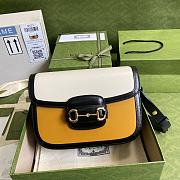 GUCCI Horsebit 1955 Shoulder Bag (Yellow_White) 602204 - 1