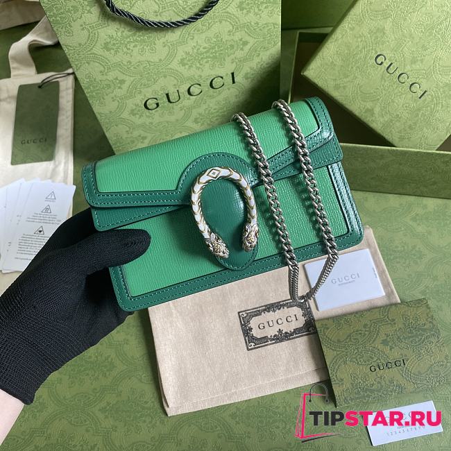 GUCCI Dionysus Mini Leather Bag (Dark Green_Green) 476432  - 1
