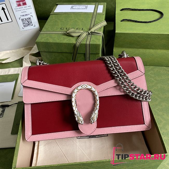 GUCCI Dionysus Ophidia Web Leather Bag (Red_Pink) 28cm 400249  - 1