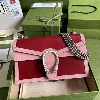 GUCCI Dionysus Ophidia Web Leather Bag (Red_Pink) 28cm 400249 