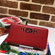 Gucci Long Wallet Leather (Red) 570661 - 1