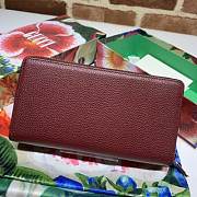 Gucci Long Wallet Leather (Wine Red) 570661 - 3