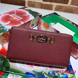 Gucci Long Wallet Leather (Wine Red) 570661 - 1
