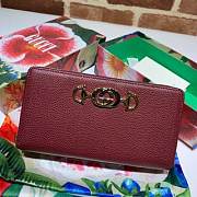 Gucci Long Wallet Leather (Wine Red) 570661 - 1