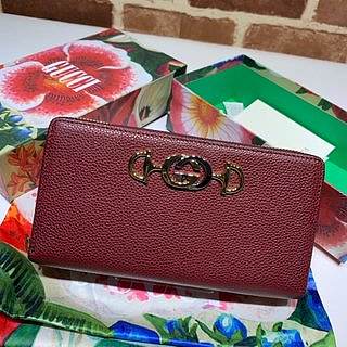 Gucci Long Wallet Leather (Wine Red) 570661