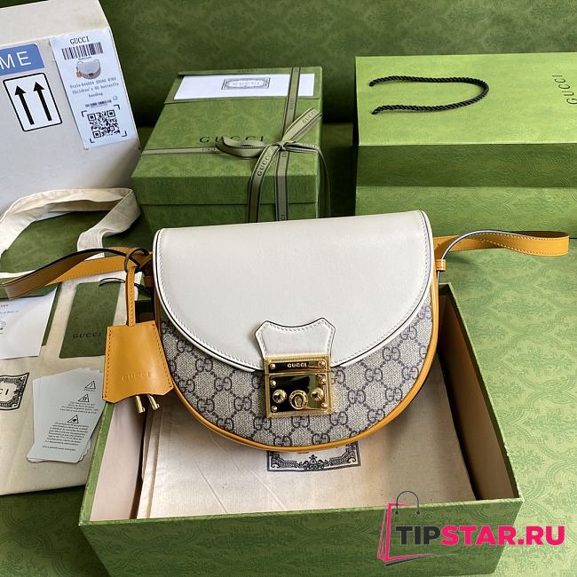 Padlock Small Shoulder Bag (Yellow_White) 644524  - 1