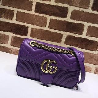 GUCCI GG Marmont Matelassé Mini Bag (Purple) 446744 