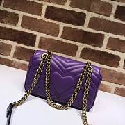 GUCCI GG Marmont Matelassé Mini Bag (Purple) 446744  - 3