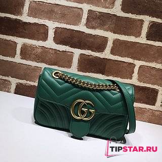 GUCCI GG Marmont Matelassé Mini Bag (Dark Green) 446744 - 1