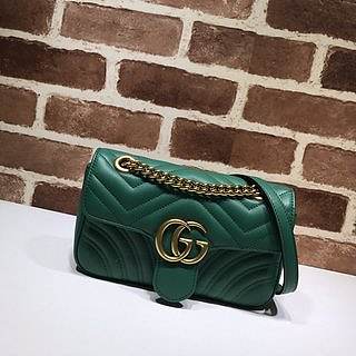 GUCCI GG Marmont Matelassé Mini Bag (Dark Green) 446744