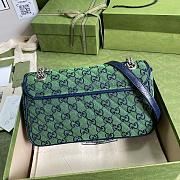 GUCCI GG Marmont Multicolour Small Shoulder Bag (Green and Blue Canvas) 443497  - 5