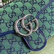 GUCCI GG Marmont Multicolour Small Shoulder Bag (Green and Blue Canvas) 443497  - 4