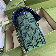 GUCCI GG Marmont Multicolour Small Shoulder Bag (Green and Blue Canvas) 443497  - 3