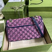 GUCCI GG Marmont Multicolour Small Shoulder Bag (Pink and Blue Canvas) 443497  - 4