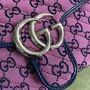 GUCCI GG Marmont Multicolour Small Shoulder Bag (Pink and Blue Canvas) 443497  - 6