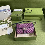 GUCCI GG Marmont Multicolour Small Shoulder Bag (Pink and Blue Canvas) 443497  - 1