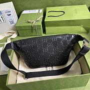 Gucci GG Embossed Belt Bag In Black 645093  - 4