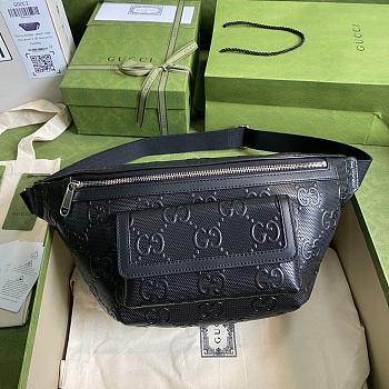 Gucci GG Embossed Belt Bag In Black 645093 