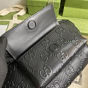 Gucci GG Embossed Belt Bag In Black 645093  - 3