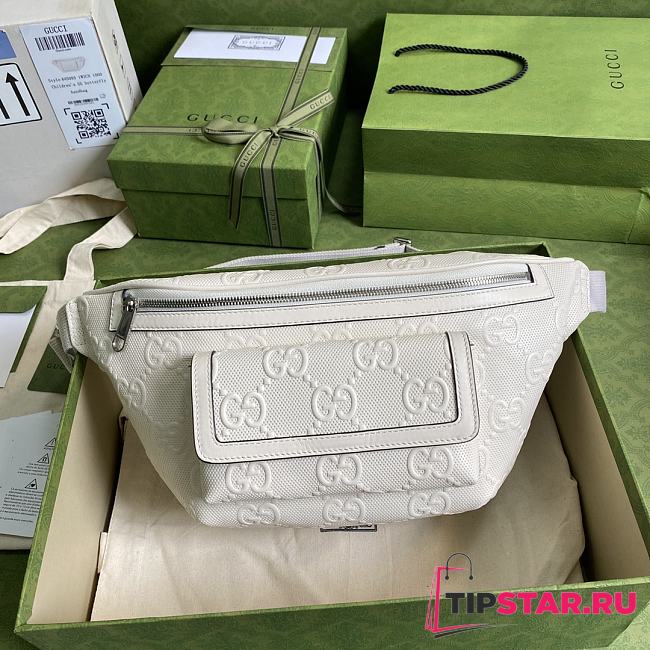 Gucci GG Embossed Belt Bag In White 645093  - 1