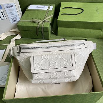 Gucci GG Embossed Belt Bag In White 645093 