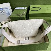 Gucci GG Embossed Belt Bag In White 645093  - 5